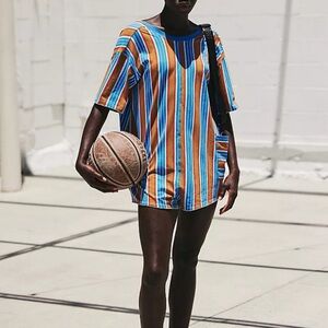 Free people hot shot printed tee romper